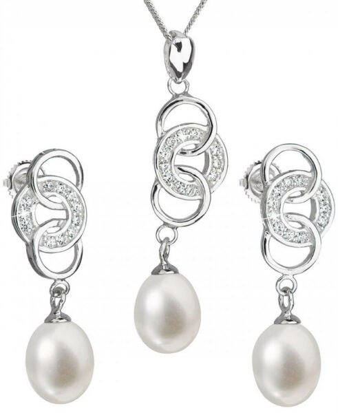 Evolution Group Souprava stříbrných šperků s pravými perlami Pavona 29036.1 (náušnice