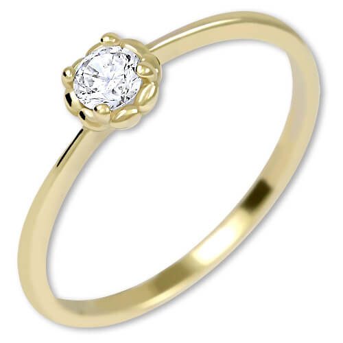 Brilio Něžný zásnubní prsten ze zlata 226 001 01034 61 mm