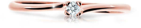 Cutie Diamonds Třpytivý prsten z růžového zlata s briliantem DZ6733-2948-00-X-4 57 mm
