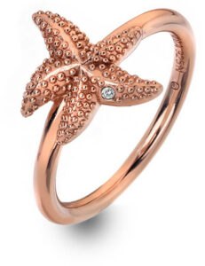 Hot Diamonds Luxusní růžově zlacený prsten s pravým diamantem Daisy RG DR212 55 mm