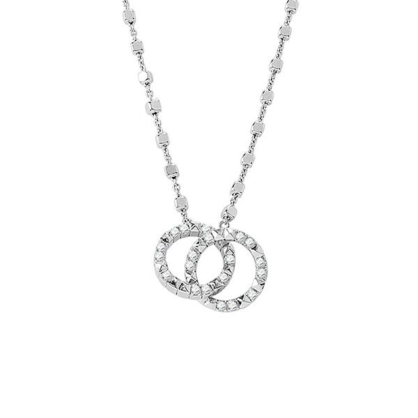 Rosato Moderní stříbrný náhrdelník se zirkony Cubica RZC040