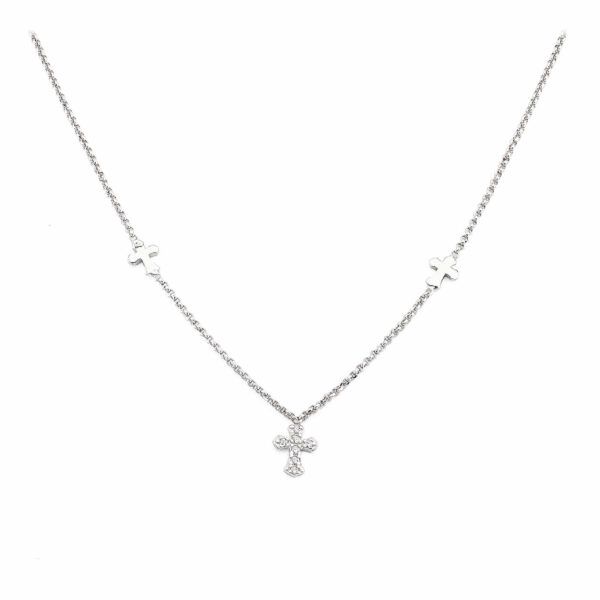 Amen Originální stříbrný náhrdelník s křížky Pray