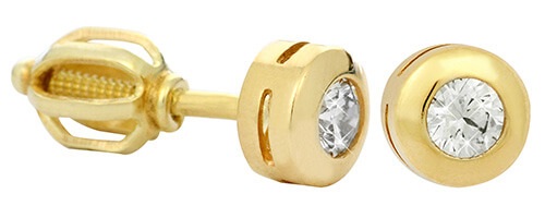 Brilio Náušnice ze žlutého zlata s krystalem 236 001 00635
