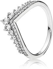 Pandora Stylový stříbrný prsten s třpytivými kamínky 197736CZ 56 mm