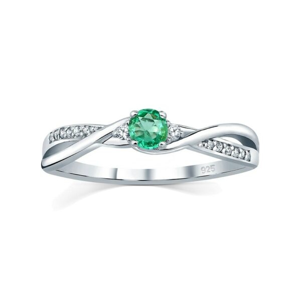 Silvego Stříbrný prsten s pravým přírodním smaragdem JJJR1100ER 47 mm
