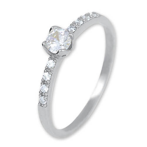 Brilio Něžný prsten z bílého zlata s krystaly 229 001 00858 07 55 mm