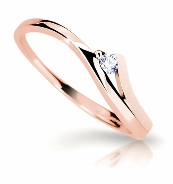 Cutie Diamonds Půvabný prsten z růžového zlata s briliantem DZ6818-1718-00-X-4 49 mm