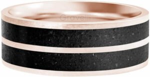 Gravelli Betonový prsten Fusion Double line bronzová/antracitová GJRWRGA112 56 mm
