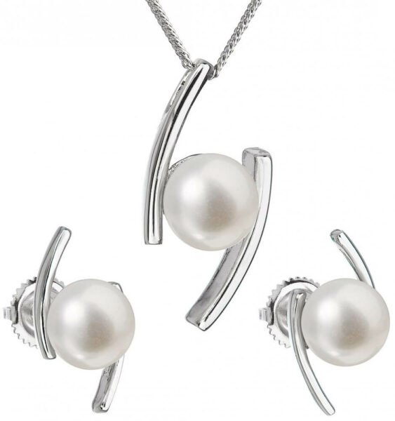 Evolution Group Souprava stříbrných šperků s pravými perlami Pavona 29039.1 (náušnice