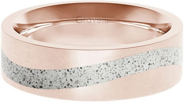 Gravelli Betonový prsten Curve bronzová/šedá GJRWRGG113 50 mm