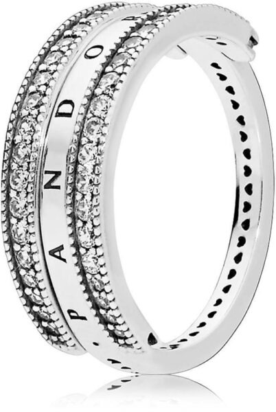 Pandora Luxusní stříbrný prsten 197404CZ 54 mm