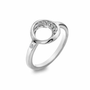 Hot Diamonds Elegantní stříbrný prsten s briliantem a topazy Celestial DR232 60 mm