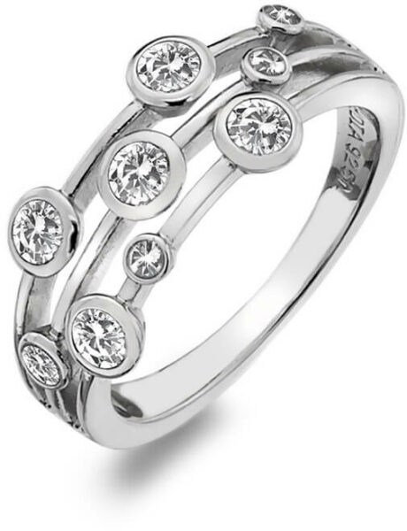 Hot Diamonds Luxusní stříbrný prsten s topazy a diamantem Willow DR207 50 mm