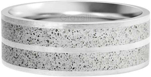 Gravelli Betonový prsten Fusion Double line ocelová/šedá GJRWSSG112 50 mm