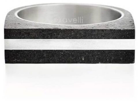 Gravelli Betonový prsten antracitový Stamp Steel GJRUSSA004 56 mm