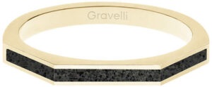 Gravelli Ocelový prsten s betonem Three Side zlatá/antracitová GJRWYGA123 56 mm