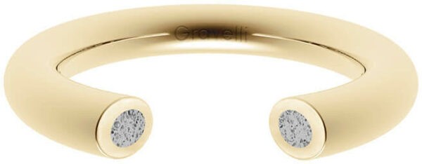 Gravelli Otevřený prsten s betonem Open zlatá/šedá GJRWYGG107 53 mm