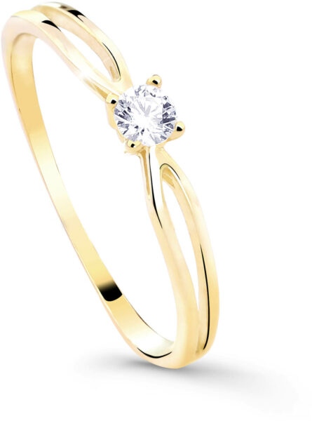 Cutie Diamonds Třpytivý zásnubní prsten ze žlutého zlata s briliantem DZ8027-00-X-1 57 mm