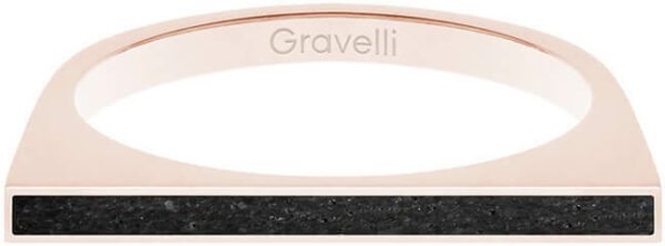 Gravelli Ocelový prsten s betonem One Side bronzová/antracitová GJRWRGA121 53 mm