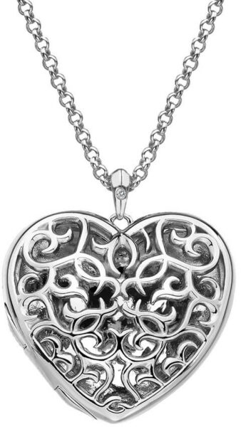 Hot Diamonds Něžný náhrdelník pro ženy Large Heart Filigree Locket DP669 (řetízek