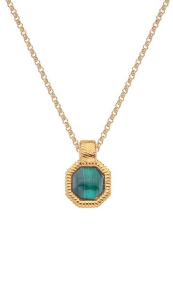 Hot Diamonds Pozlacený náhrdelník s diamantem a malachitem Jac Jossa Hope DP845 (řetízek