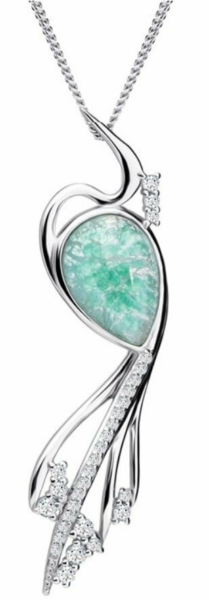 Preciosa Elegantní náhrdelník Ines Matrix Tyrkys 6109 24 (řetízek