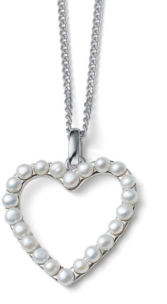 Oliver Weber Romantický stříbrný náhrdelník Srdce z perel Dive Pearl 61172 (řetízek