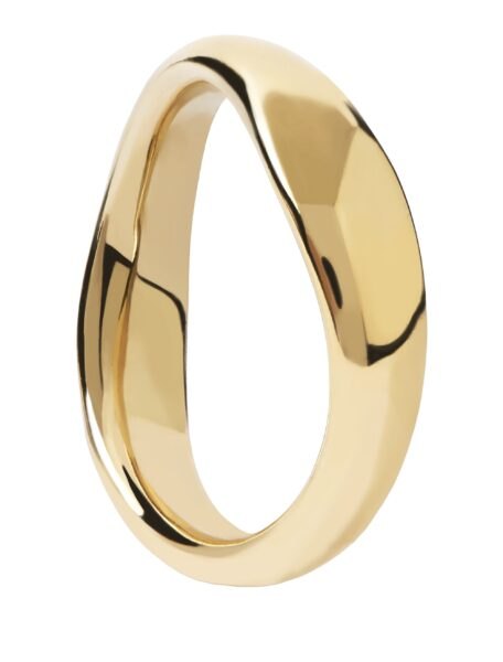 PDPAOLA Jemný pozlacený prsten ze stříbra PIROUETTE Gold AN01-462 54 mm