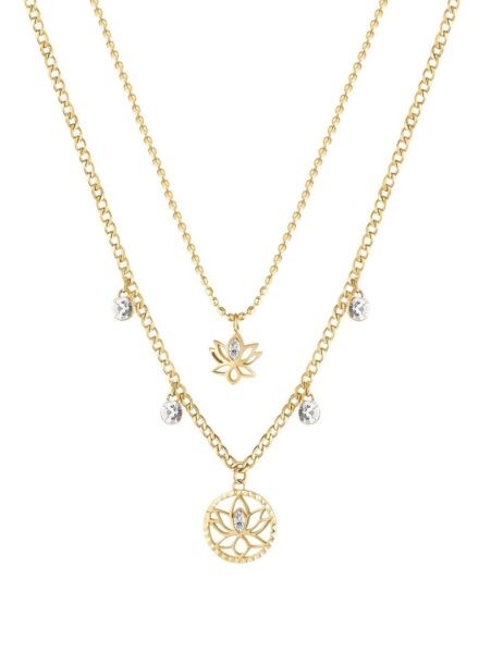 Brosway Půvabný pozlacený náhrdelník Lotosový květ Chakra BHKN065