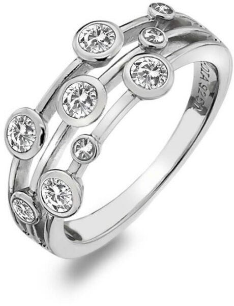 Hot Diamonds Luxusní stříbrný prsten s topazy a diamantem Willow DR207 55 mm