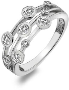 Hot Diamonds Luxusní stříbrný prsten s topazy a diamantem Willow DR207 60 mm
