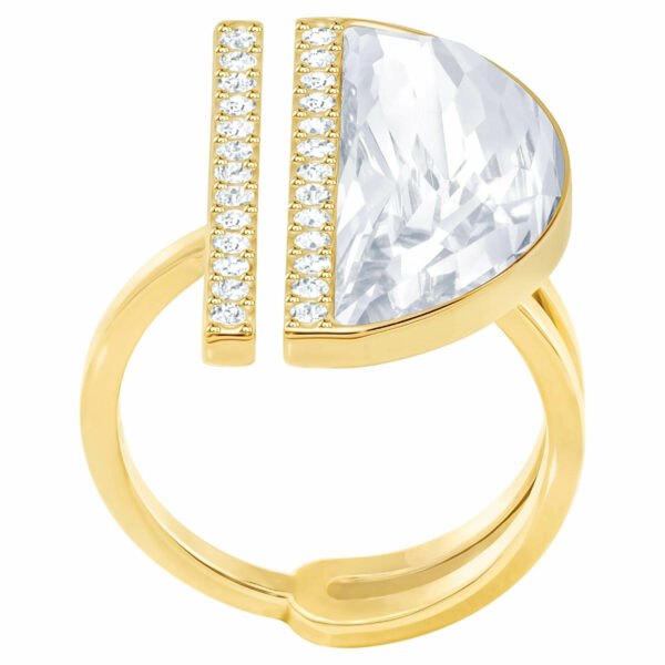 Swarovski Pozlacený třpytivý prsten s krystalem Blow 5266704 52 mm