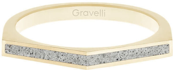 Gravelli Ocelový prsten s betonem Two Side zlatá/šedá GJRWYGG122 53 mm