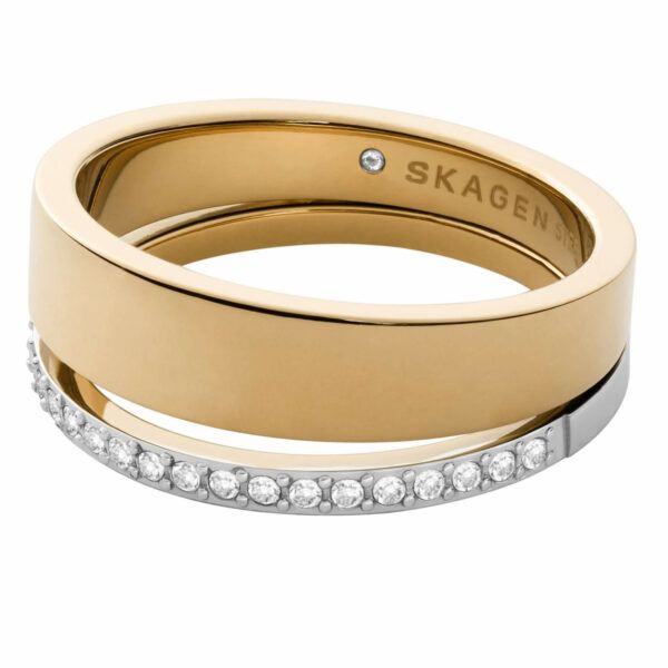 Skagen Nadčasový bicolor prsten z oceli Elin SKJ1451998 57 mm