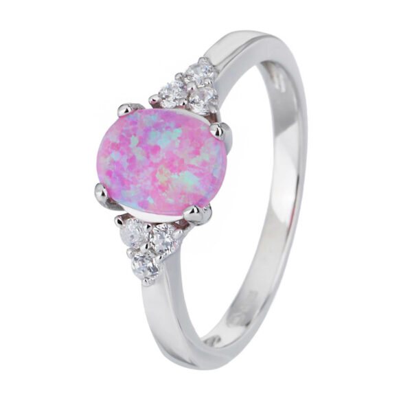 Stříbrný prsten ELEGANTNÍ růžový OPÁL Velikost prstenu: 57