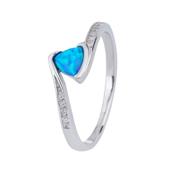 Stříbrný prsten NOBLESNÍ modrý OPÁL Velikost prstenu: 59