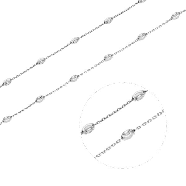 Stříbrný náhrdelník OVÁLKY MĚSÍČNÍ brus Délka řetízku: 50 cm