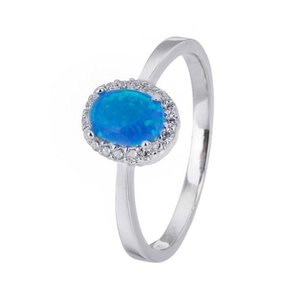 Stříbrný prsten KRÁLOVSKÝ modrý OPÁL Velikost prstenu: 63