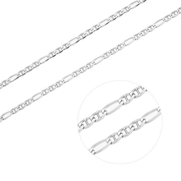 Stříbrný náhrdelník 3+1 H-FIGARO 080 Délka řetízku: 55 cm