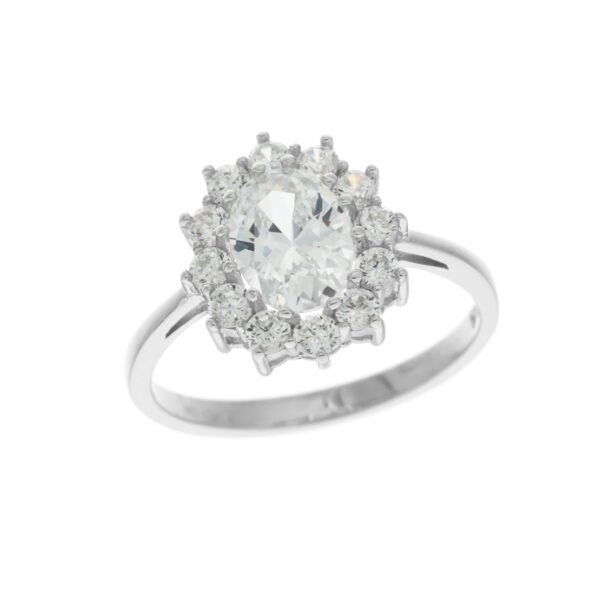 Stříbrný prsten KRÁLOVSKÝ bílý Velikost prstenu: 54