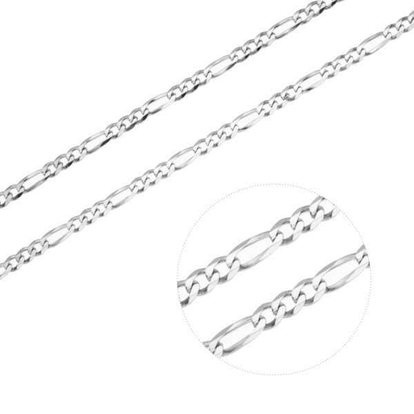 Stříbrný náhrdelník 3+1 FIGARO 100 Délka řetízku: 60 cm