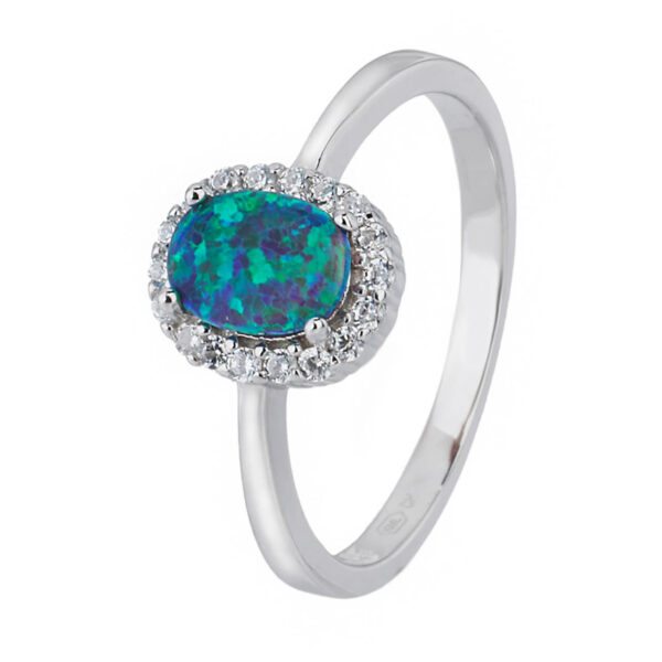 Stříbrný prsten KRÁLOVSKÝ zelený OPÁL Velikost prstenu: 59