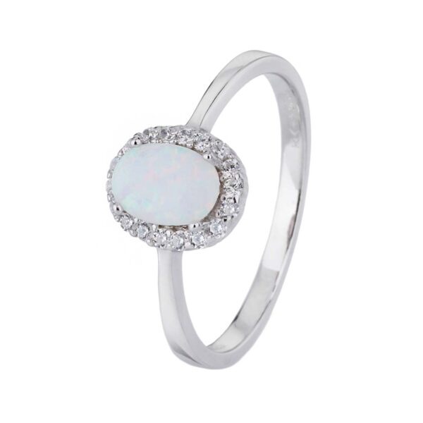 Stříbrný prsten KRÁLOVSKÝ bílý OPÁL Velikost prstenu: 63