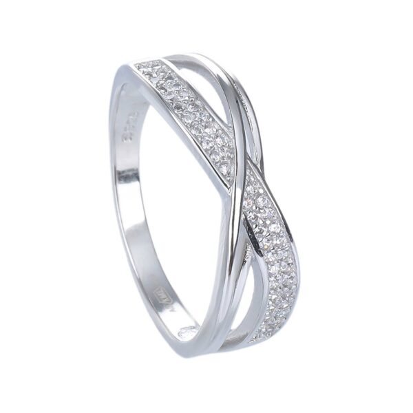 Stříbrný prsten ZÁŘIVÉ VLNKY Velikost prstenu: 62
