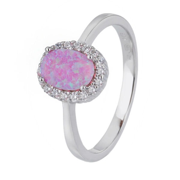 Stříbrný prsten KRÁLOVSKÝ růžový OPÁL Velikost prstenu: 63