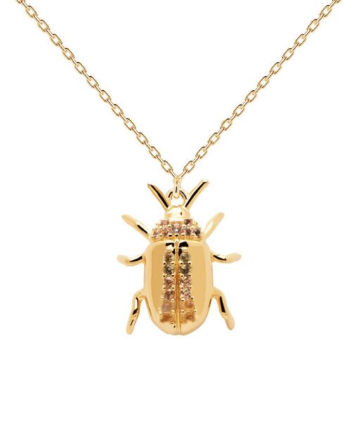 PDPAOLA Originální pozlacený náhrdelník BALANCE Beetle Amulet CO01-257-U (řetízek