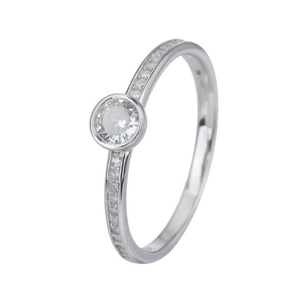 Stříbrný prsten NĚŽNÝ SOLITÉR Velikost prstenu: 58