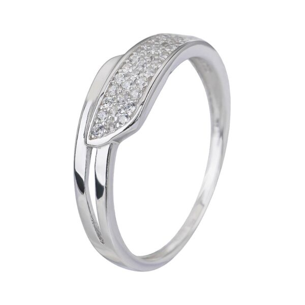 Stříbrný prsten ELEGANTNÍ bílý Velikost prstenu: 51