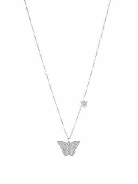 Liu.Jo Půvabný ocelový náhrdelník s motýlky Brilliant LJ1638