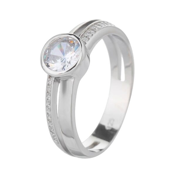 Stříbrný prsten SOLITÉR bílý Velikost prstenu: 62